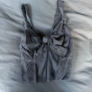 Abercrombie & Fitch Black Linen Crop Top Size XS